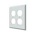 Deltana Quadruple Outlet Switch Plate, Number of Gangs: 2 Solid Brass, Polished Chrome Plated Finish SWP4771U26