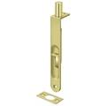 Deltana Flush Bolt, Heavy Duty Round Bright Brass 6" 6FBR3