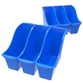 Storex Book Storage Bin, Blue, 6 PK 71108U06C
