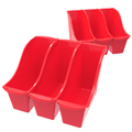 Storex Book Storage Bin, Red, 6 PK 71109U06C
