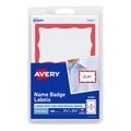 Avery Name Tag Stickers, White Rectangl, PK100 5143