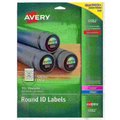 Avery Glossy Clear Round Labels, Sure F, PK500 6582