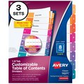 Avery Ready Index 8 Tab Binder Dividers, PK3 11071