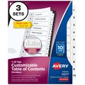 Avery Ready Index 10 Tab Binder Dividers, PK3 11077