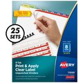 Avery Print and Apply Clear Label Unpunch, PK25 11999