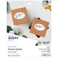 Avery Printable Blank Oval Labels, 1.5", PK450 22564
