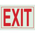 Brady Exit Sign, 7X10", R/WHT, Exit, ENG, Text 80283
