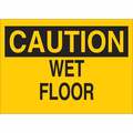 Brady Caution Sign, 10" H, 14" W, Polyester, Rectangle, English, 85100 85100