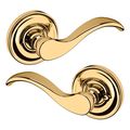 Baldwin Estate Privacy Door Levers Unlacquered Brass 5455V.031.PRIV