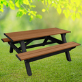 Dogipark Poly Picnic Table, 6 Ft., Black and Cedar 7791-BC