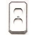 Omnia Duplex Receptacle Beaded Switch Plate, Number of Gangs: 2 Solid Brass 8004/R.26