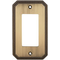Omnia Single Rocker Beaded Switch Plate, Number of Gangs: 1 Solid Brass, Shaded Bronze, Lacquered Finish 8005/S.SB