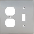 Omnia Combination Modern Switch Plate, Number of Gangs: 2 Solid Brass, Polished Brass, Lacquered Finish 8012/C.3