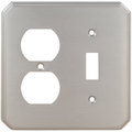 Omnia Combination Traditional Switch Plate, Number of Gangs: 2 Solid Brass 8014/C.SB