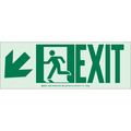 Brady Exit Sign, 5X14", GRN/WHT, Exit, ENG, SURF 81800