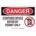 Brady Safety Sign, 7 in Height, 10 in Width, Aluminum, Rectangle, English 19194