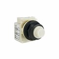 Square D 30mm push button, Type SK, push to test pilot light, 120VAC/VDC white LED light module, white domed lens, NEMA 4, 4X 9001SKT38LWW9