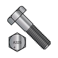 Zoro Select Grade A325, 7/8-9 x 4 in Structural Bolt, Hot Dipped Galvanized Steel, 4 in L, 50 PK 8764A325-1G