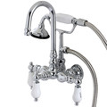 Kingston Brass Wall-Mount Clawfoot Tub Faucet, Polished Chrome, Tub Wall Mount AE10T1