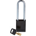 Brady Safekey Lockout Padlock Aluminum Black 3.0" Stee ALU-BLK-76ST-KD