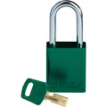 Brady Safekey Lockout Padlock Aluminum Green 1.5" Stee ALU-GRN-38ST-KD
