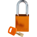 Brady Safekey Lockout Padlock Aluminum Orange 1.5" Ste ALU-ORG-38ST-KD