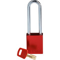 Brady Safekey Lockout Padlock Aluminum Red 3.0" Steel ALU-RED-76ST-KD