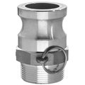 Usa Industrials Cam and Groove Fitting, Aluminum, F, 3/4" Adapter x 3/4" Male NPT BULK-CGF-145