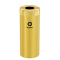 Glaro 12 gal Round Recycling Bin, Satin Brass B-1232BE-BE-B8