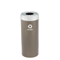 Glaro 12 gal Round Recycling Bin, Bronze Vein/Satin Aluminum B-1232BV-SA-B8