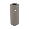 Glaro 12 gal Round Recycling Bin, Nickel B-1232NK-NK-B5