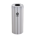 Glaro 12 gal Round Recycling Bin, Satin Aluminum B-1232SA-SA-B4