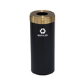 Glaro 15 gal Round Recycling Bin, Satin Black/Satin Brass B-1242BK-BE-B3