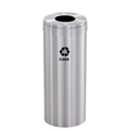 Glaro 15 gal Round Recycling Bin, Satin Aluminum B-1242SA-SA-B4