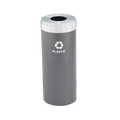 Glaro 15 gal Round Recycling Bin, Silver Vein/Satin Aluminum B-1242SV-SA-B7