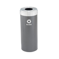 Glaro 15 gal Round Recycling Bin, Silver Vein/Satin Aluminum B-1242SV-SA-B8