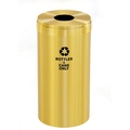 Glaro 16 gal Round Recycling Bin, Satin Brass B-1532BE-BE-B6