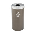 Glaro 16 gal Round Recycling Bin, Bronze Vein/Satin Aluminum B-1532BV-SA-B6