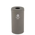 Glaro 16 gal Round Recycling Bin, Nickel B-1532NK-NK-B2