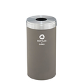 Glaro 16 gal Round Recycling Bin, Nickel/Satin Aluminum B-1532NK-SA-B2