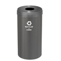 Glaro 16 gal Round Recycling Bin, Silver Vein B-1532SV-SV-B2