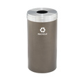 Glaro 23 gal Round Recycling Bin, Bronze Vein/Satin Aluminum B-1542BV-SA-B5