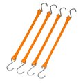 The Perfect Bungee 18” Industrial Grade Poly Tarp Strap, Orange, 4-Count B18NG4PK