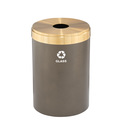 Glaro 33 gal Round Recycling Bin, Bronze Vein/Satin Brass B-2032BV-BE-B8