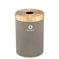 Glaro 33 gal Round Recycling Bin, Nickel/Satin Brass B-2032NK-BE-B5