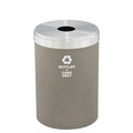 Glaro 33 gal Round Recycling Bin, Nickel/Satin Aluminum B-2032NK-SA-B6