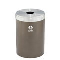 Glaro 41 gal Round Recycling Bin, Bronze Vein/Satin Aluminum B-2042BV-SA-B8
