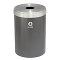 Glaro 41 gal Round Recycling Bin, Silver Vein/Satin Aluminum B-2042SV-SA-B8