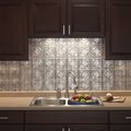 Fasade Fasade 18in x 24in Traditional 4 Crosshatch Silver Backsplash Panel 5pk PB5121