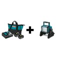 Makita Battery/Charger Kit, w/Worklight, 18V BL1840BDC2 + DML811